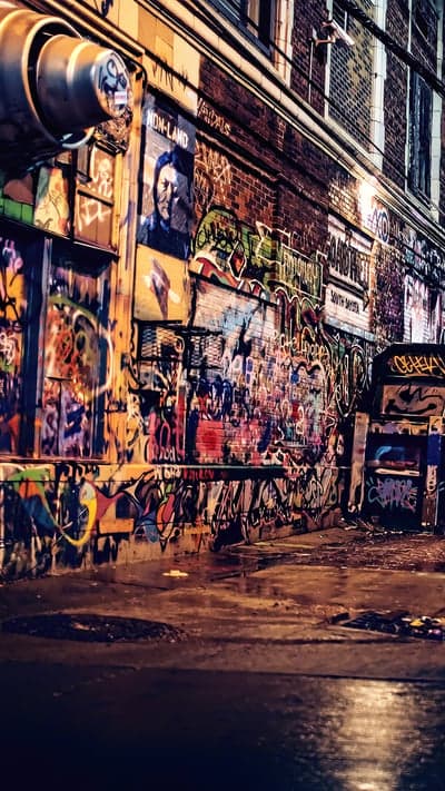 Alley Canvas - Urban Art Under Dim Light