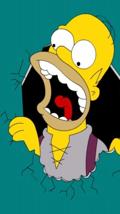 Medieval Homer Simpson Panic Breakout Mobile Wallpaper