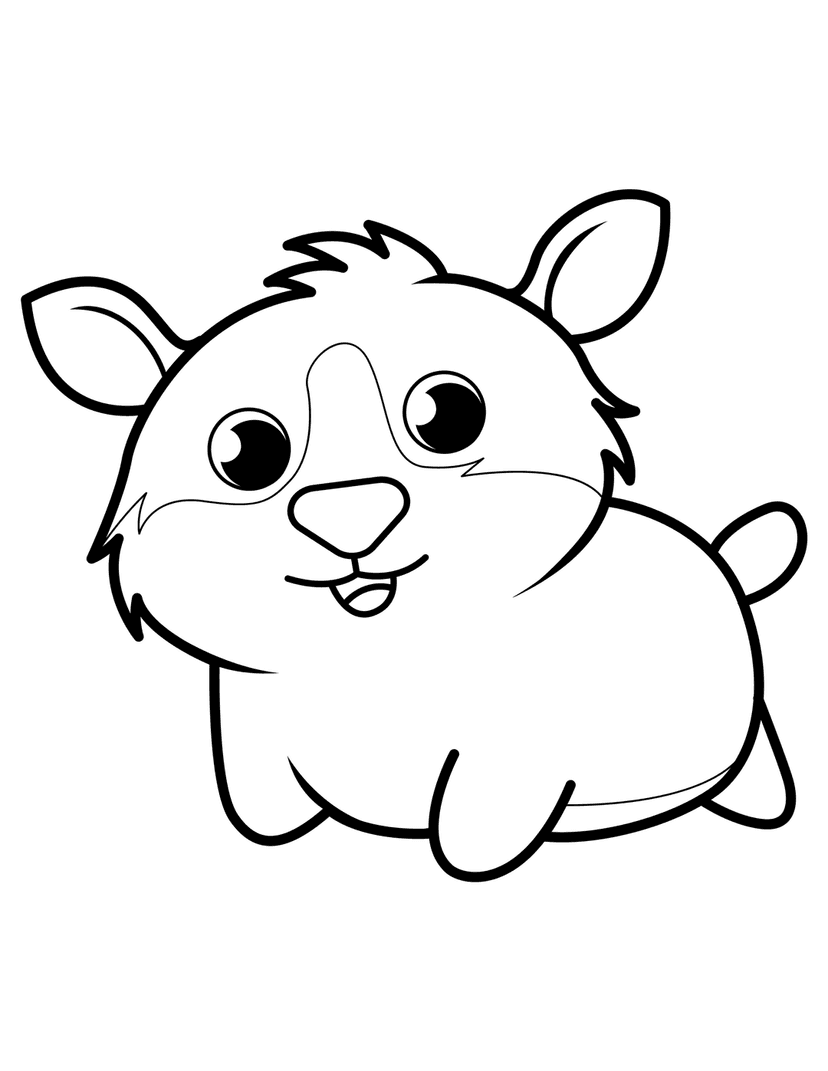 Corgi coloring page line art shows a puppy lying down with large eyes and thick black outlines on white background.