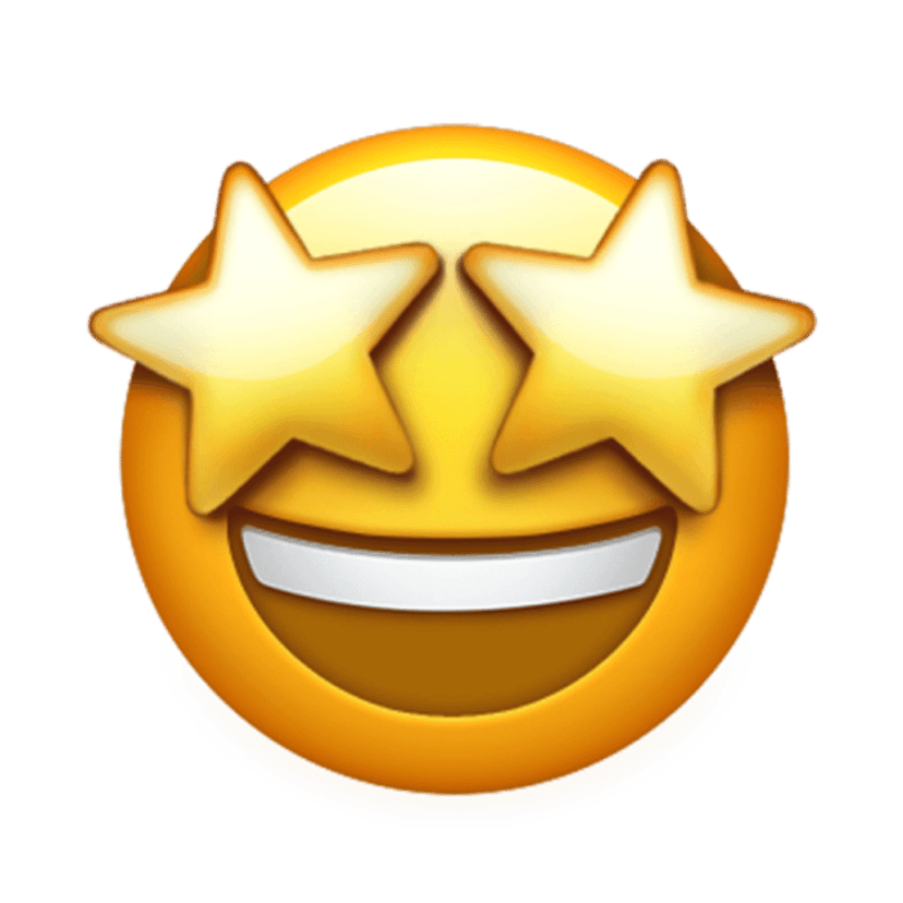 Yellow glossy emoji featuring a heart and smiling face with smooth 3D textures and bright gradient lighting.