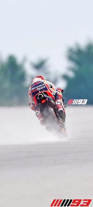 Marc Marquez MotoGP Motorcycle Race in Wet Conditions