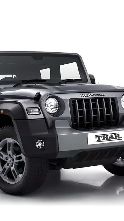 Iconic Mahindra Thar SUV Close-up Portrait Background