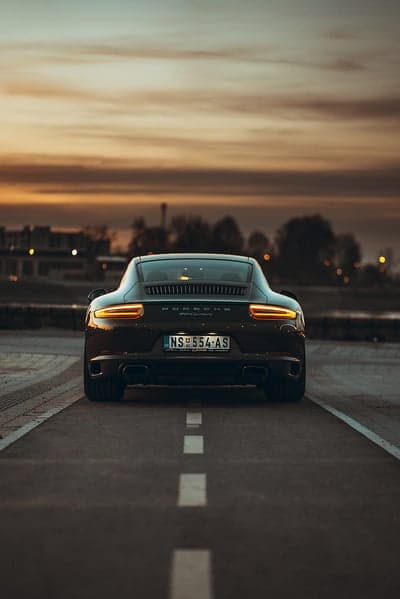 Porsche 911 Carrera Sunset Rear View Mobile Wallpaper