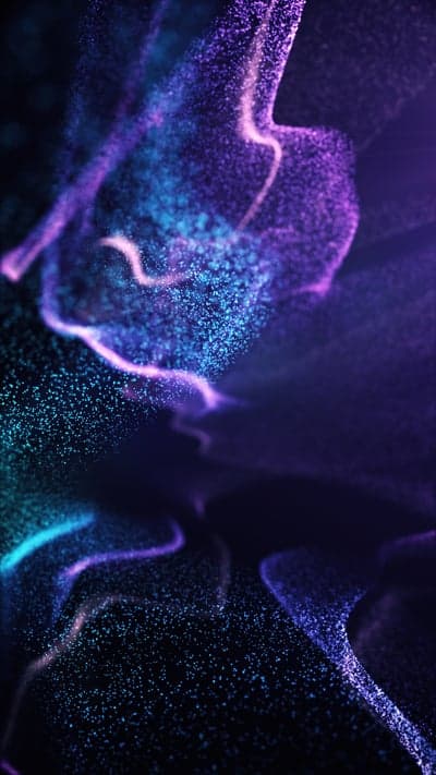 Abstract Swirling Purple and Blue Particle Cloud