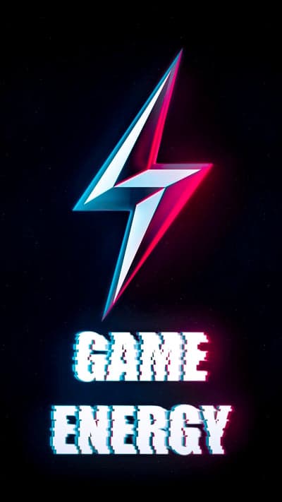 Neon Lightning Bolt Glitch Mobile Gaming Wallpaper
