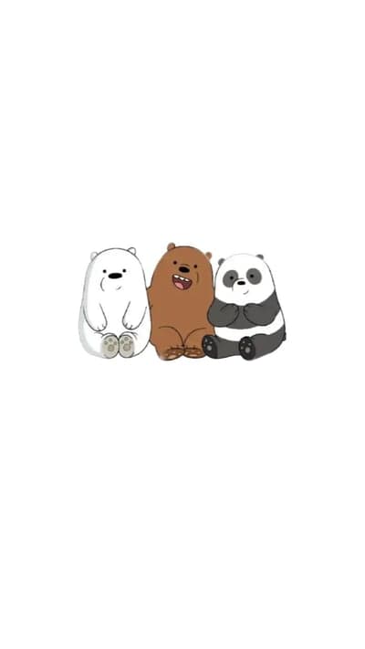 Cute cartoon bears, We Bare Bears, sitting together