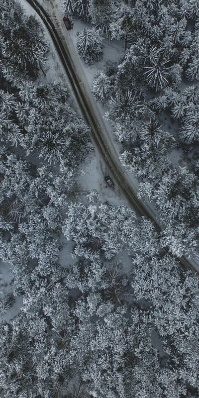 Frosty Journey- An Aerial View of Winter Roads