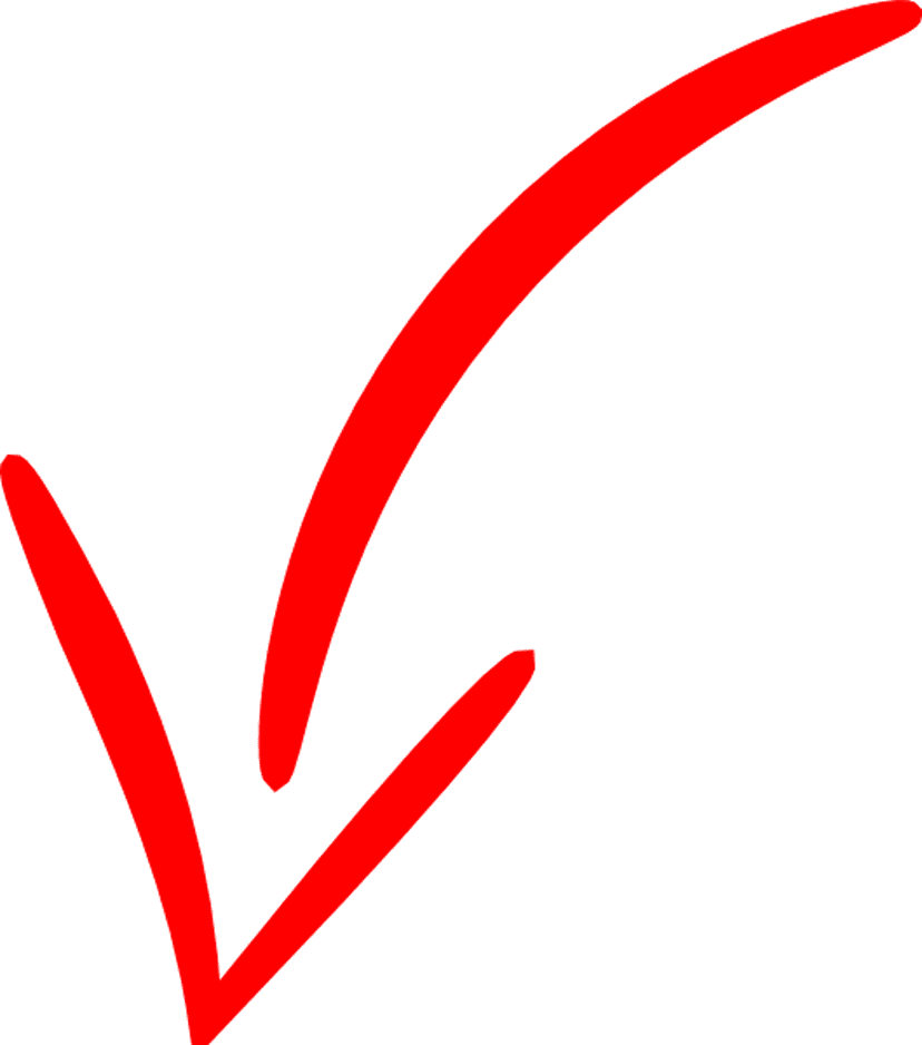 Red downward arrow graphic featuring sharp edges and a bold flat style pointing vertically on a clear background.