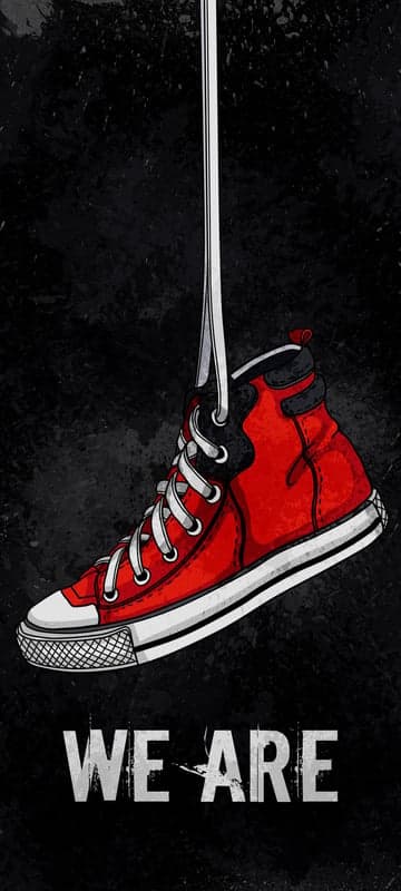Red Converse High Top Shoe Streetwear Phone Wallpaper