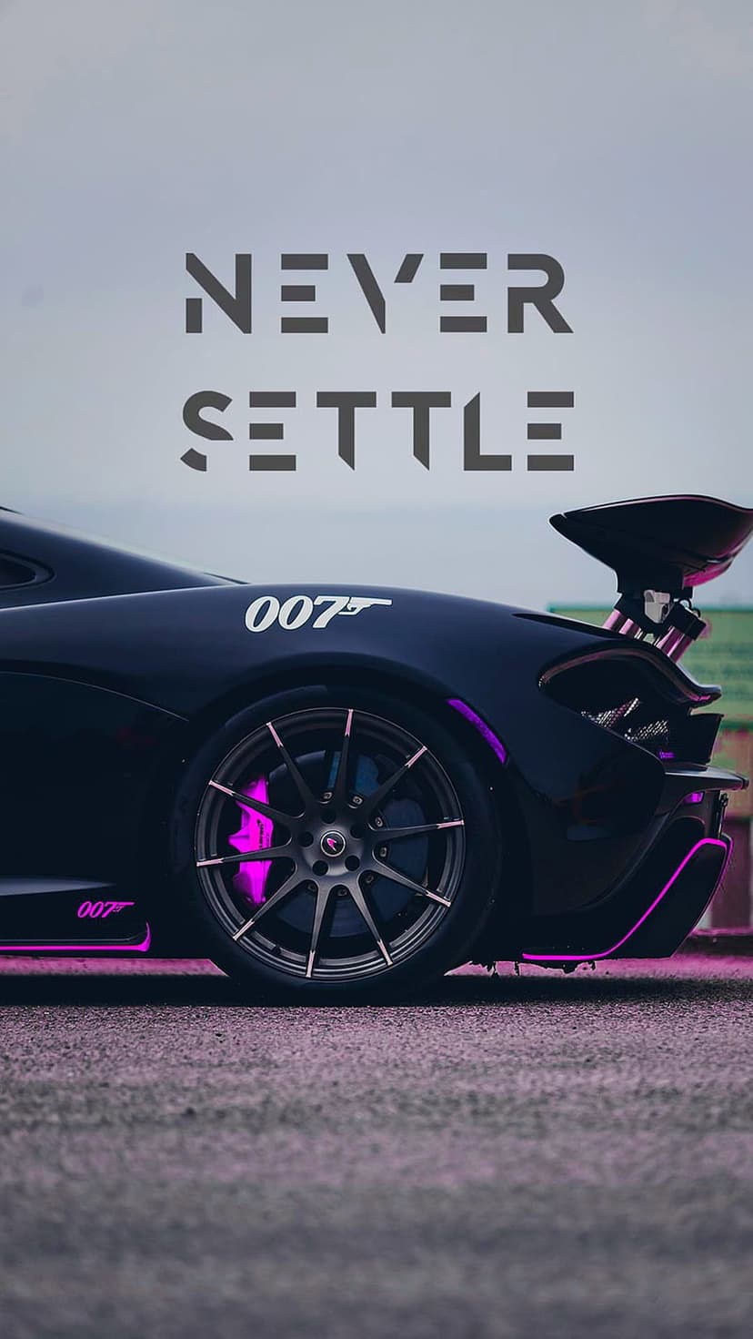 Purple-accented McLaren P1 featuring 007 logos and a sleek aerodynamic design for a vertical screen layout.