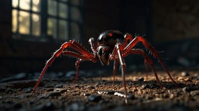 Dark Crimson Spider Macro Wallpaper for Tablet Displays