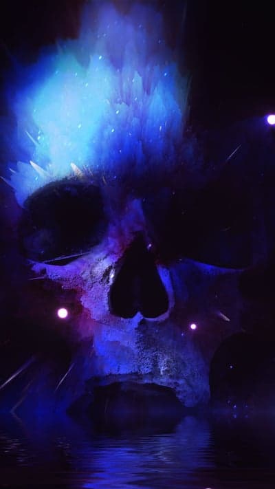 Ethereal Galaxy Skull Mirage Phone Background HD