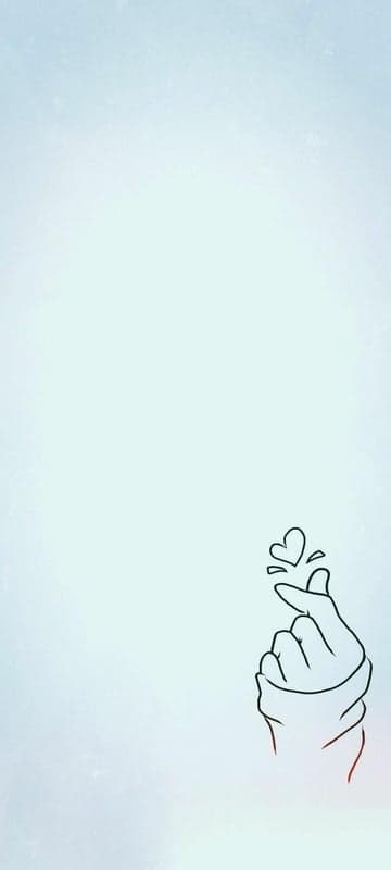 Minimalist Hand Heart Gesture Wallpaper