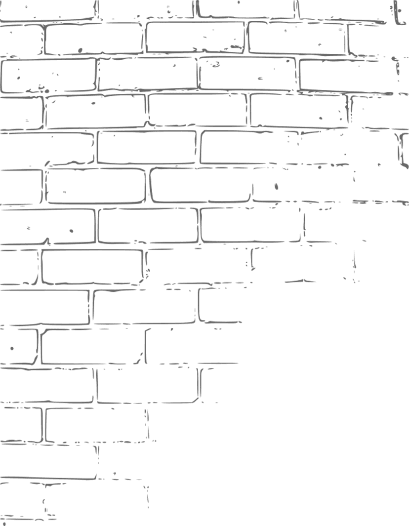 Black brick wall illustration featuring hand-drawn masonry blocks with thick outlines and a matte charcoal finish.