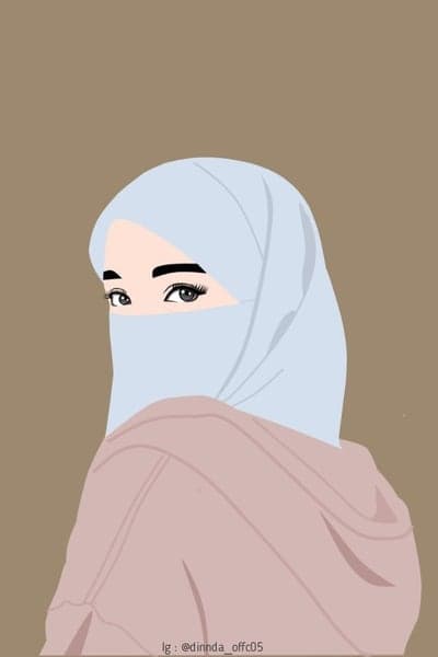 Beautiful Muslim woman in hijab and niqab art