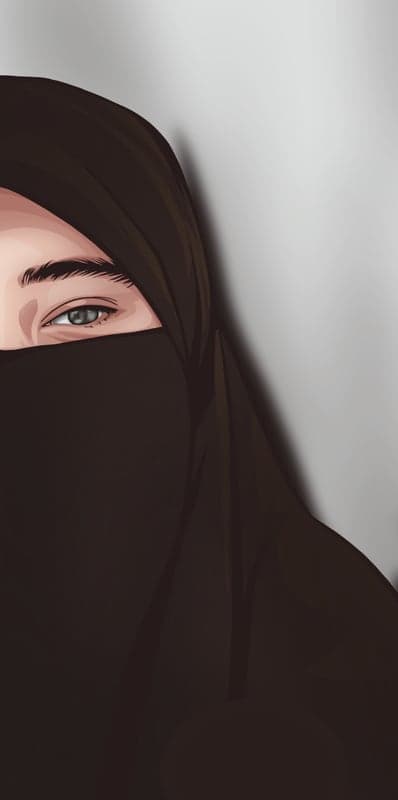 Close-up of a woman's eye in a niqab