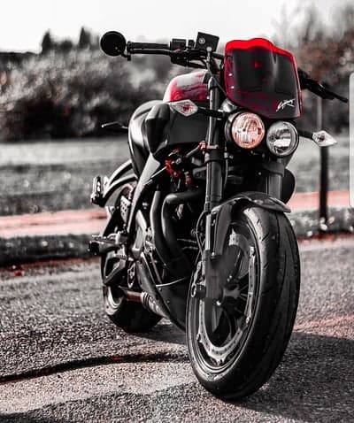 Striking Black Motorcycle with Red Accents