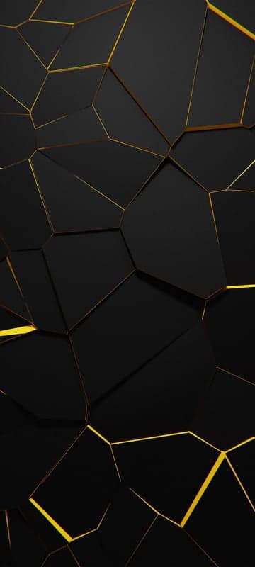 Abstract Black and Gold Geometric Cracks Wallpaper