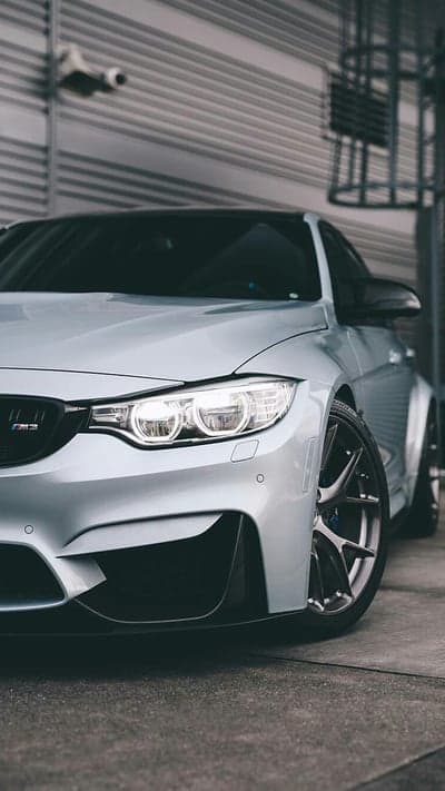 Sleek Silver BMW M3 Exterior Closeup