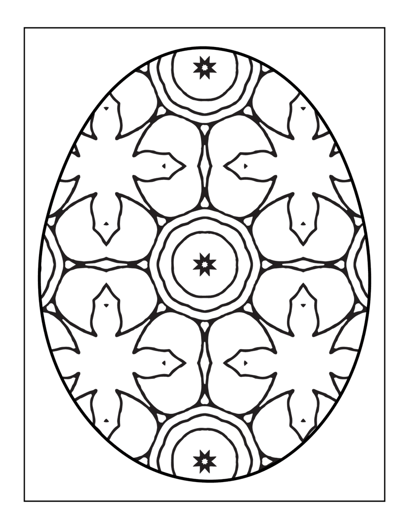 Geometric mandala pattern with symmetrical white lines and star shapes arranged on a dark black background.