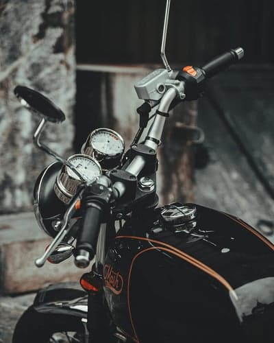 Classic Motorcycle Handlebars and Fuel Tank