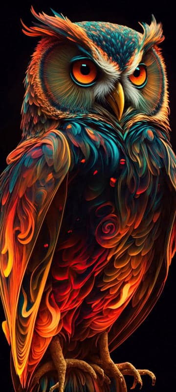 Fiery Owl Portrait