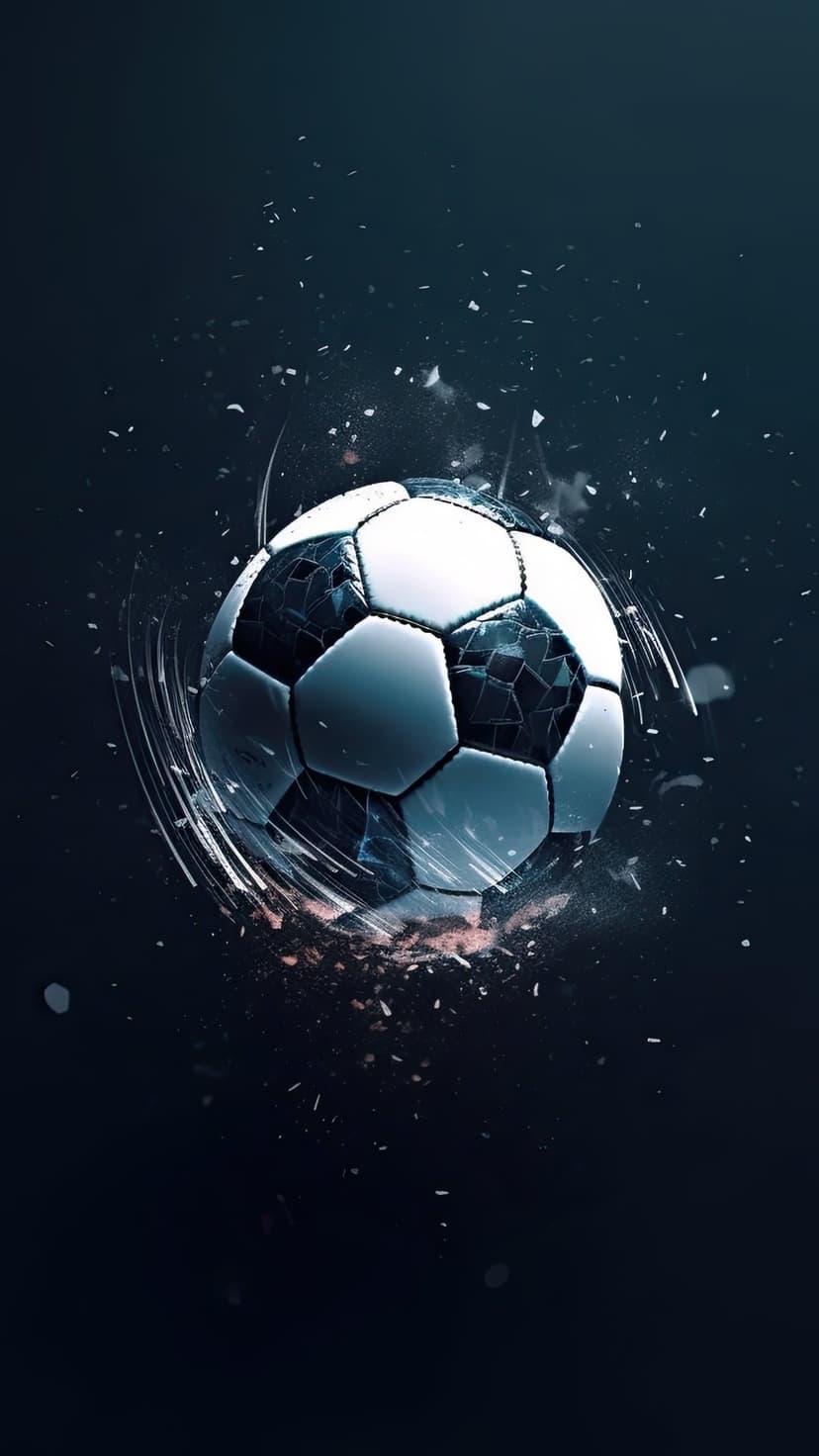 Exploding Football Fragmented Motion Sports Phone Wallpaper