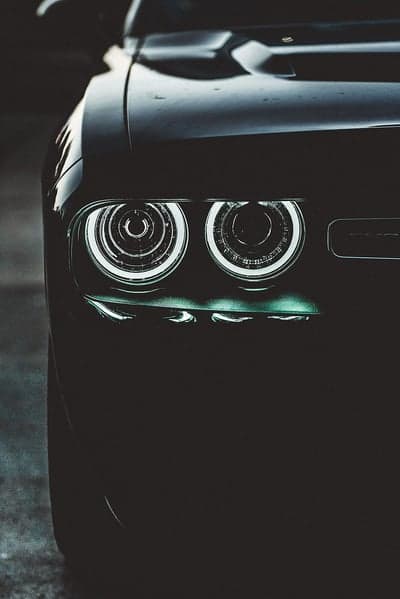 Midnight Dodge Challenger LED Headlights Phone Wallpaper