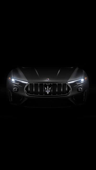 Maserati SUV Front Grille and Headlights Mobile Wallpaper