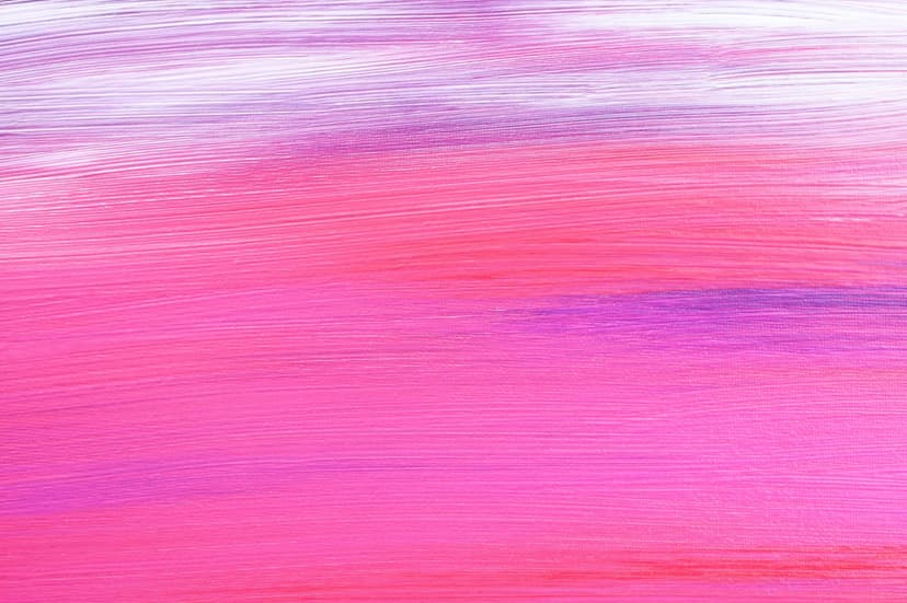 Horizontal magenta and purple acrylic paint strokes overlap with textured white highlights and lavender hues.