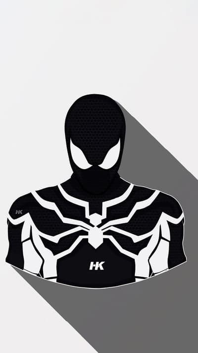 Black and white Spider-Man suit illustration