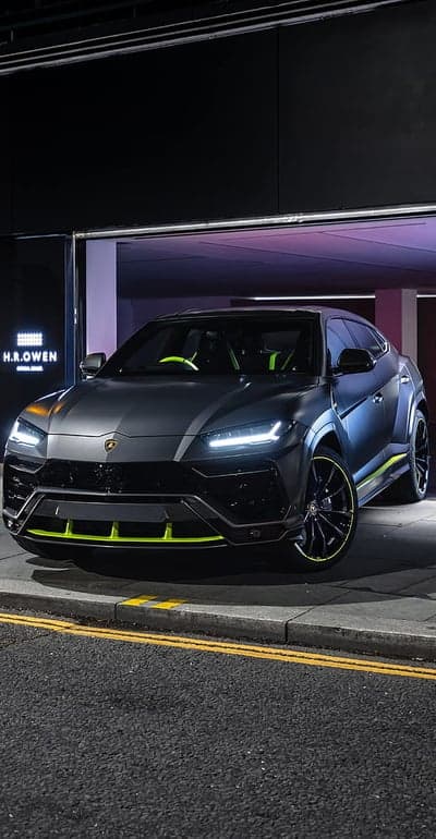 Lamborghini Urus in Dark Gray with Neon Green Accents