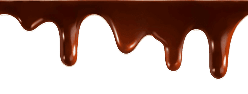 Chocolate syrup dripping over solid white chocolate bars with a glossy finish and realistic liquid textures.