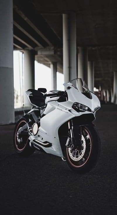 Sleek White Ducati Superbike Industrial Phone Wallpaper