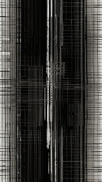 Abstract Geometric Grid Pattern Black and White