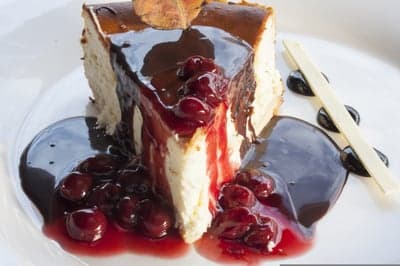 Decadent Chocolate Cherry Cheesecake Slice