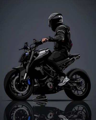 Midnight Stealth Biker Mobile Wallpaper in Matte Black