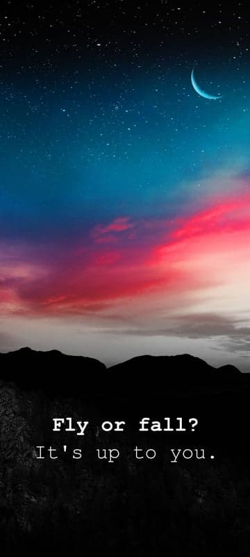 Motivational Choice Quote Night Sky Mobile Background