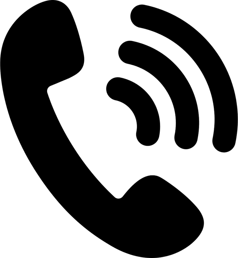 Phone call logo sketch showing a hand gripping a traditional handset combined with modern mobile interface icons.