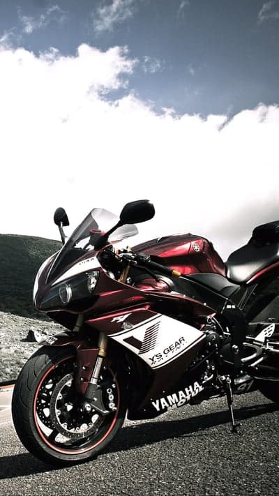 Yamaha R1 Motorcycle on Scenic Mountain Road