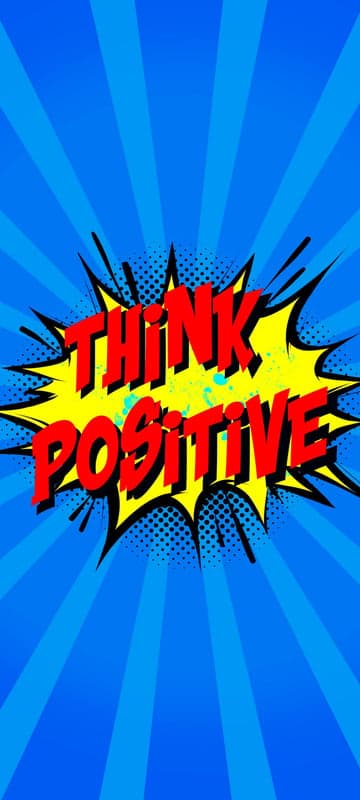 Think Positive Comic Style Motivational Poster