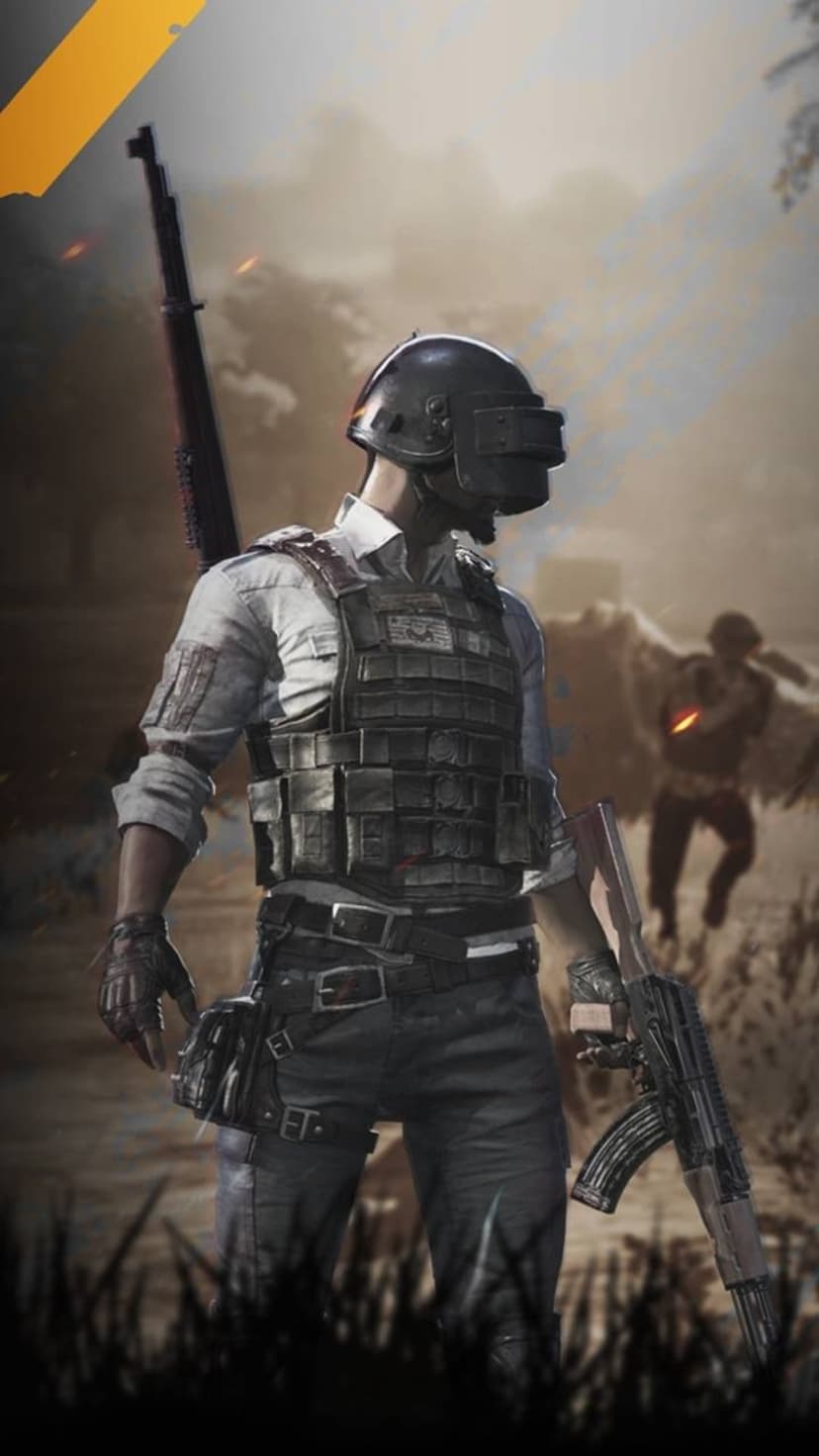 Soldier in a ballistic helmet holds an AK-47 rifle amidst thick grey smoke and battlefield debris.