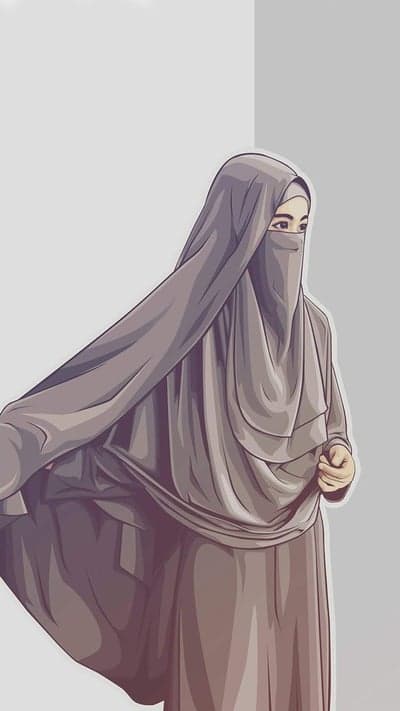 Muslim Woman in Hijab and Niqab Art