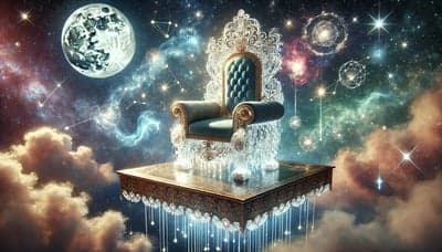 Ornate Celestial Throne Floating in Cosmic Nebula