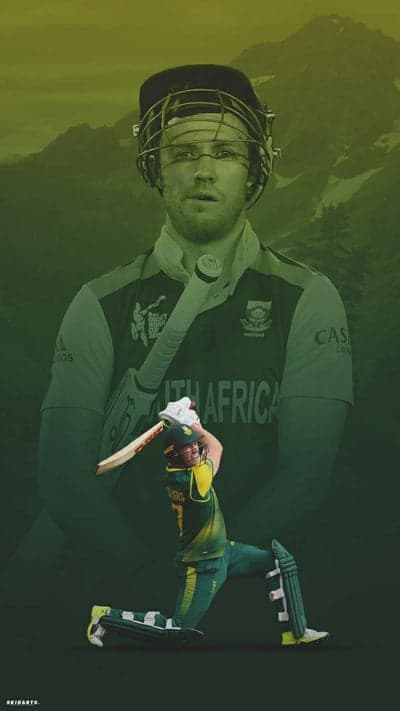 A composite image of a cricket player in a green monochrome style