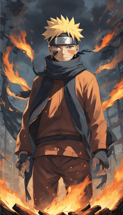 Naruto Uzumaki Fiery Forest Shinobi Mobile Background