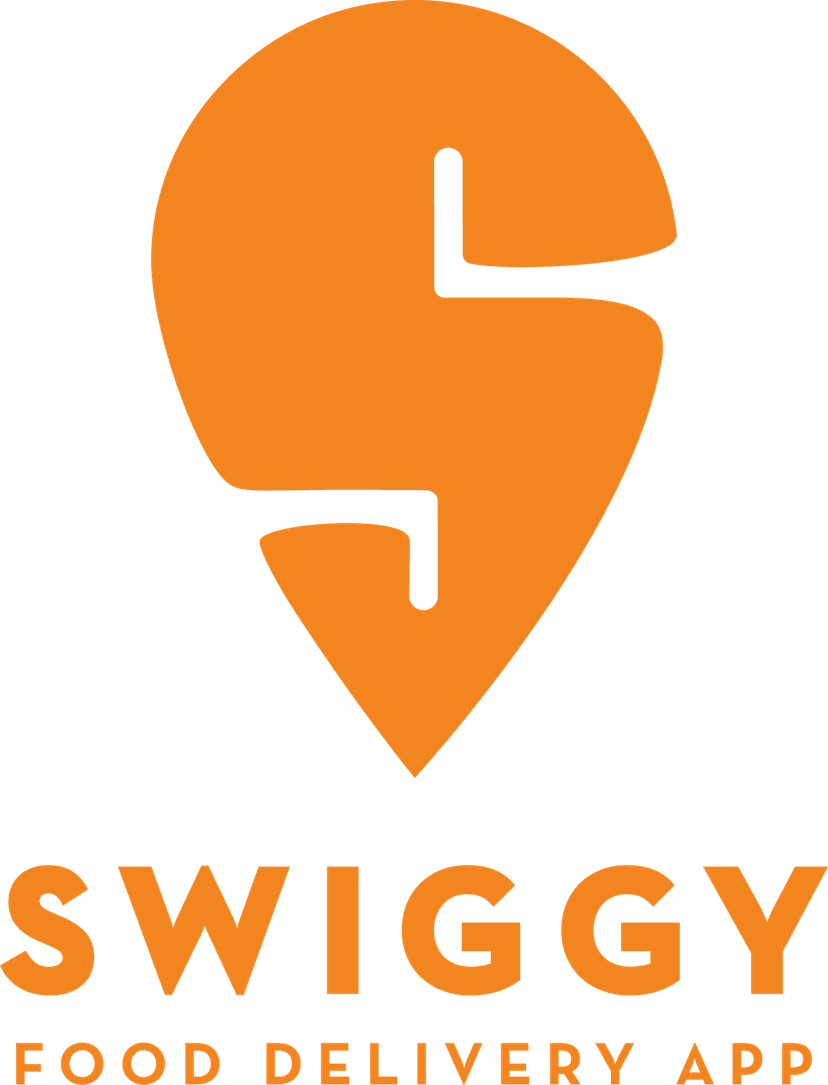 Swiggy logo orange stylized letter S emblem centered on a transparent background with flat vector styling.