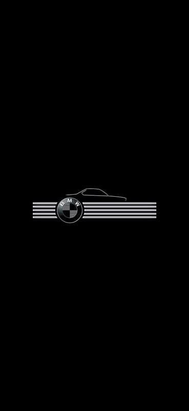 Minimalist BMW Logo and Silhouette Dark Mobile Wallpaper