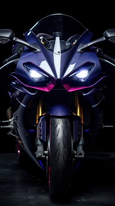 Futuristic Dark Blue Sportbike Neon Pink Mobile Wallpaper