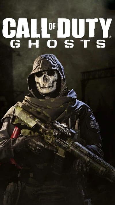 Call of Duty Ghosts: Iconic Skull Mask Soldier with Rifle